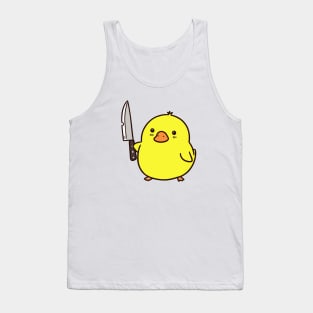 Cute Duck With Knife Tank Top
